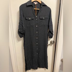 Women’s Long Sleeve Denim Shirtdress - Knox Rose Black XS